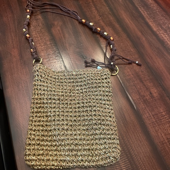 Handcrafted Brown Woven Shoulder Bag - Picture 1 of 4